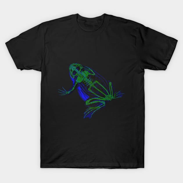 Skeleton Frog Interactive Green&Blue Filter #2 By Red&Blue T-Shirt by RedAndBlue